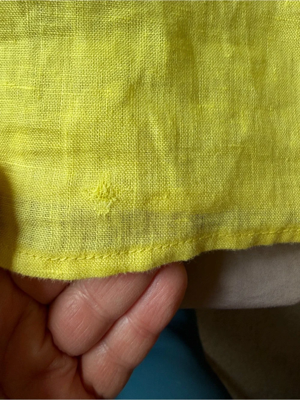 J. Crew Linen Crochet Womens Size 12 Top Yellow Summer Vacation Lightweight